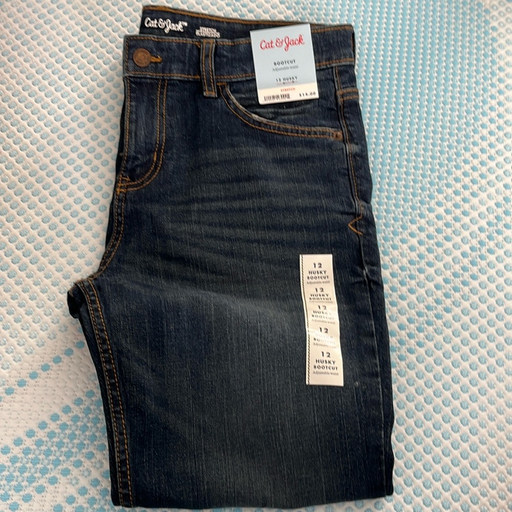 Cat and Jack bootcut jeans. Boys size 12 husky. Adjustable waist. New with tags